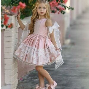 Dollcake Pink Lace A-Line Girls Party Dress- Forever Friend